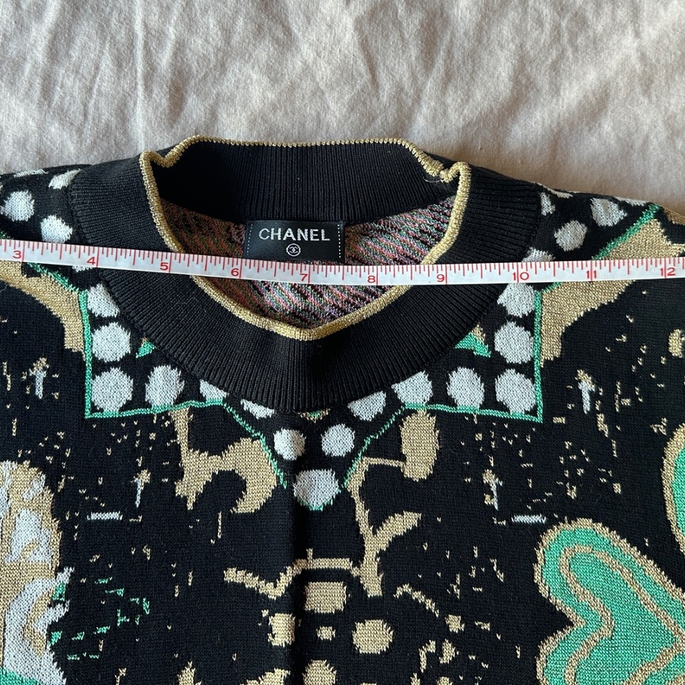 Chanel multi color black gold sweater 40 S Small - Picture 10 of 11